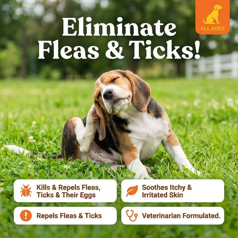 OURCARES Flea & Tick Prevention Support Chews for Dogs – Nutritional Supplement, Not a Treatment – 120Count, Plant-Based Chicken Flavor with Probiotics, Coconut Oil, Flaxseed & Fish Oil – For All Breeds and Ages
